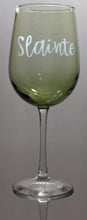 Load image into Gallery viewer, Slainte Stem Wine Glass Green
